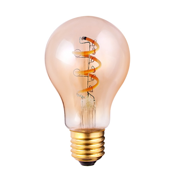 LED 4W Vintage Soft Coil Vertical Amber Filament GLS - Dimmable - ES - 1800K